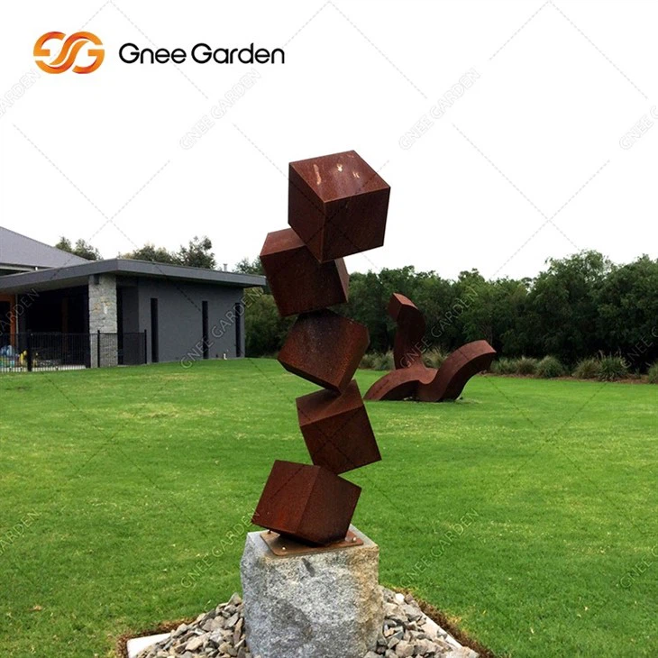 Abstract Metal Statue Decor Outdoor Garden Corten Steel Sculpture