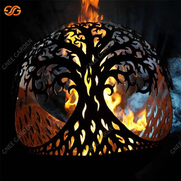Corten Steel Decorative Sphere Firepit