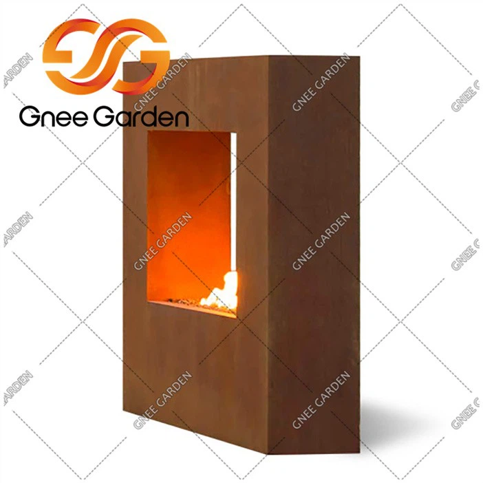 Corten Steel Gas Wall Fireplace