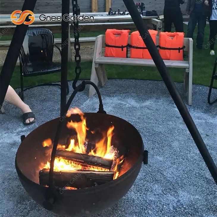 Black Corten Steel Fire Pit