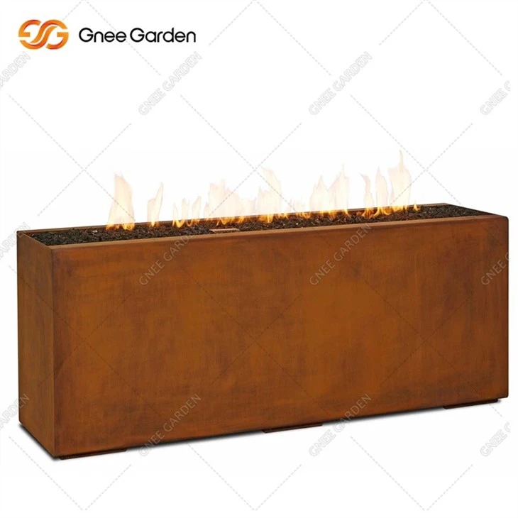 Outdoor Decoration Corten Steel Gas Firepit