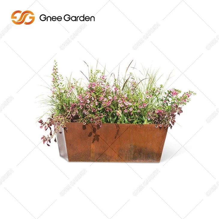 Rectangular Pots Flower Garden Corten Steel