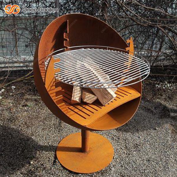 Camping Weathering Steel Half Sphere Fire Pit Grill
