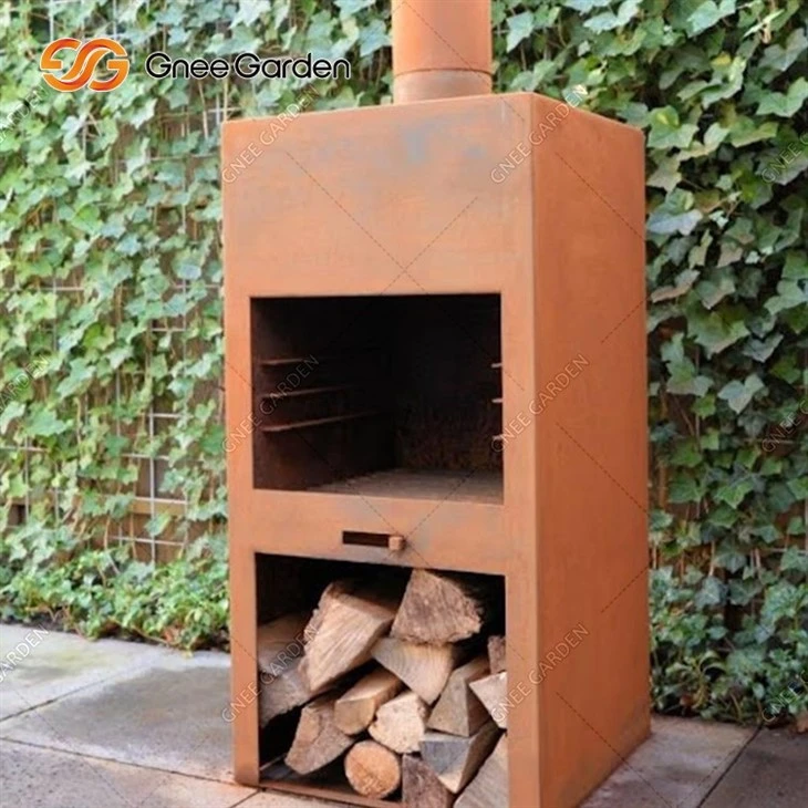 Corten Metal Modern Chiminea Outdoor Fireplace suppliers