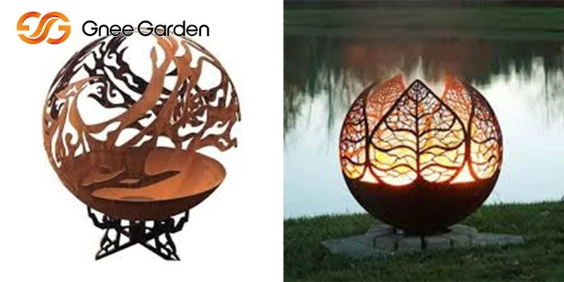 Corten steel firepits sphere ball Corten steel firepits sphere ball