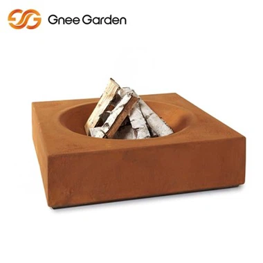 Corten stalen tuin open haard buiten vuurplaats