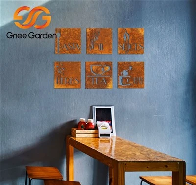 Corten wanddecoratie woonkamer