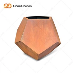 Outdoor cortenstaal ronde bloempot buiten tuin